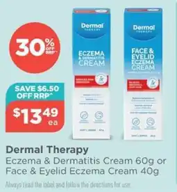 Your Local Pharmacy Dermal Therapy Eczema & Dermatitis Cream or Face & Eyelid Eczema Cream offer