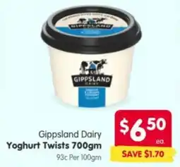 Spar Gippsland Dairy Yoghurt Twists offer