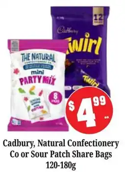 Farmer Jack's Cadbury Natural Confectionery Co or Sour Patch Share Bags offer