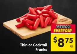 Spar Thin or Cocktail Franks offer
