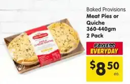 Spar Baked Provisions Meat Pies or Quiche offer