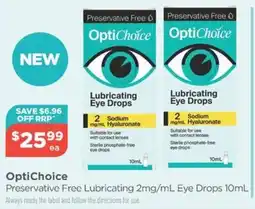 Your Local Pharmacy OptiChoice Preservative Free Lubricating Eye Drops offer