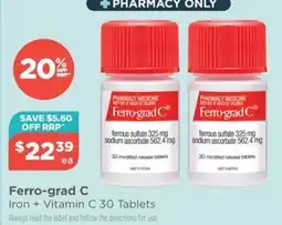 Your Local Pharmacy Ferro-grad C Iron + Vitamin C 30 Tablets offer