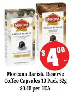 Farmer Jack's Moccona Barista Reserve Coffee Capsules offer