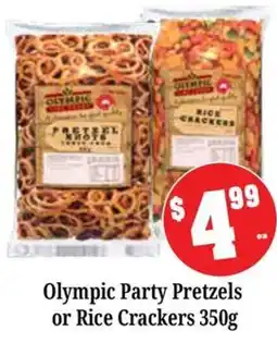 Farmer Jack's Olympic Party Pretzels or Rice Crackers offer