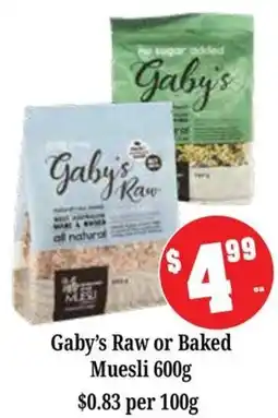 Farmer Jack's Gaby's Raw or Baked Muesli offer