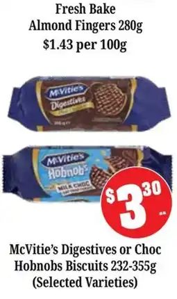 Farmer Jack's McVitie's Digestives or Choc Hobnobs Biscuits offer