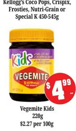 Farmer Jack's Vegemite Kids offer