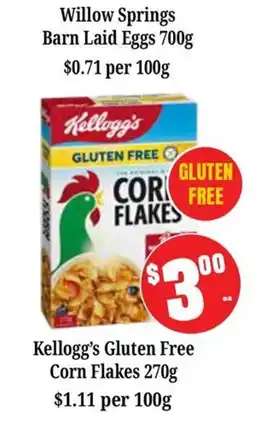 Farmer Jack's Kellogg's Gluten Free Corn Flakes offer