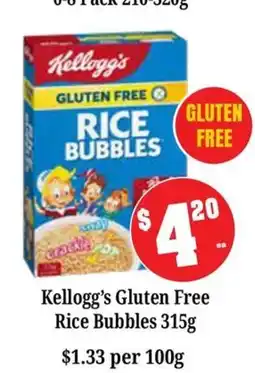 Farmer Jack's Kellogg's Gluten Free Rice Bubbles offer