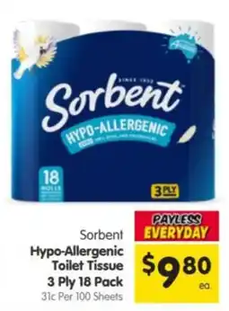Spar Sorbent Hypo-Allergenic Toilet Tissue offer