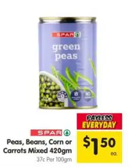 Spar SPAR green peas offer
