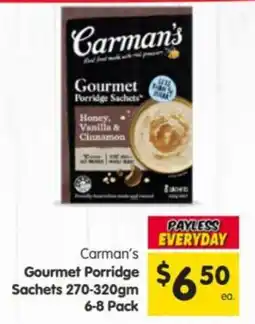 Spar Carman's Gourmet Porridge Sachets offer