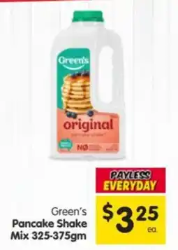 Spar Green's Pancake Shake Mix offer