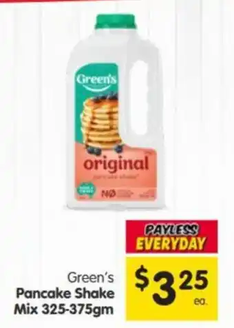 Spar Green's Pancake Shake Mix offer