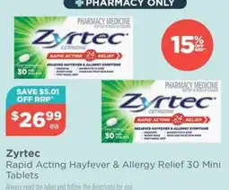 Your Local Pharmacy Zyrtec Rapid Acting Hayfever & Allergy Relief 30 Mini Tablets offer