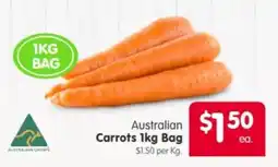 Spar Australian Carrots 1kg Bag offer