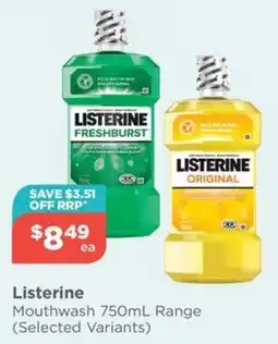 Your Local Pharmacy Listerine Mouthwash 750mL Range offer