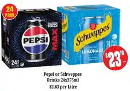 Farmer Jack's Pepsi or Schweppes Drinks offer