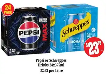 Farmer Jack's Pepsi or Schweppes Drinks offer