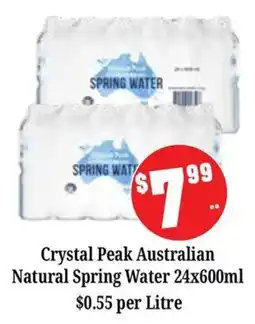 Farmer Jack's Crystal Peak Australian Natural Spring Water offer
