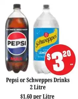 Farmer Jack's Pepsi or Schweppes Drinks offer