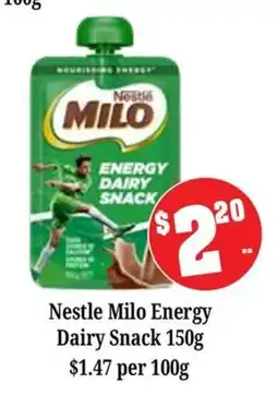 Farmer Jack's Nestle Milo Energy Dairy Snack offer