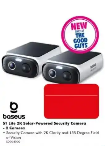 The Good Guys baseus S1 Lite 2K Solar-Powered Security Camera offer