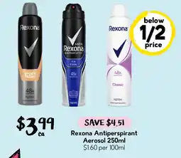Drakes Rexona Antiperspirant Aerosol offer