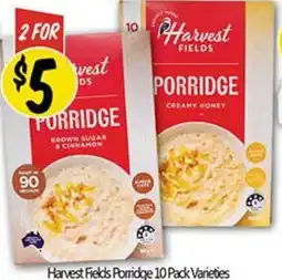 NQR Harvest Fields Porridge 10 Pack Varieties offer