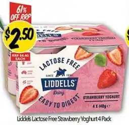 NQR Liddells Lactose Free Strawberry Yoghurt offer