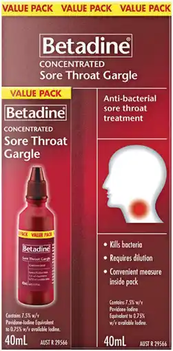 Pharmacist Advice Betadine Sore Throat Gargle offer