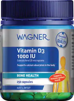 Discount Drug Stores Wagner Vitamin D3 1000IU 250 Capsules offer
