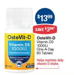 Pharmacist Advice OsteVit-D Vitamin D3 1000IU One-A-Day offer