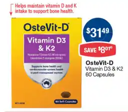 Pharmacist Advice OsteVit-D Vitamin D3 & K2 offer