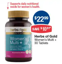 Pharmacist Advice Herbs of Gold Women's Multi offer