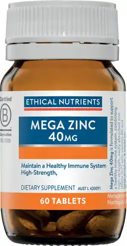 Discount Drug Stores Ethical Nutrients Mega Zinc 40mg offer