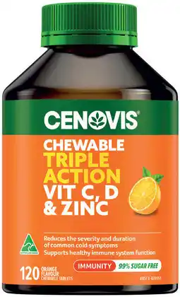 Discount Drug Stores Cenovis Chewable Triple Action Vit C D & Zinc offer