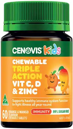 Discount Drug Stores Cenovis Kids Chewable Triple Action Vit C D & Zinc offer