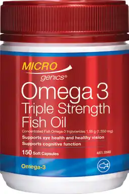 Discount Drug Stores Microgenics Omega 3 Triple Strength Fish Oil offer