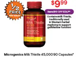 Discount Drug Stores Microgenics Milk Thistle 45,000 offer