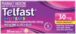 Discount Drug Stores NEW Telfast 6-11 Years 30 Mini Tablets offer