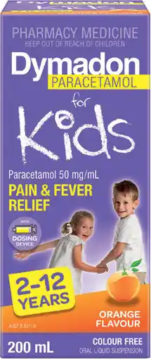 Discount Drug Stores Dymadon For Kids 2-12 Years Orange offer