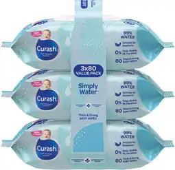 Discount Drug Stores Curash Simply Water Wipes 3 offer