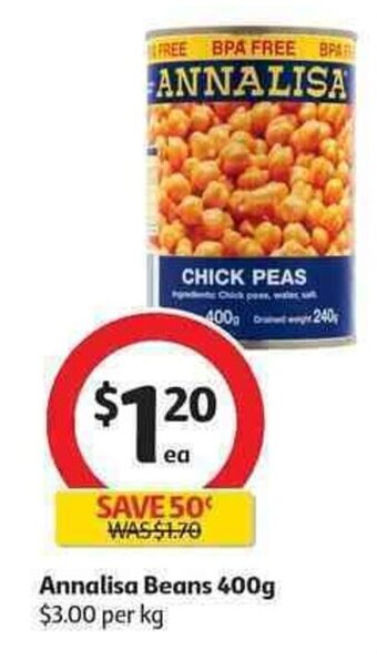Coles Annalisa beans 400g offer