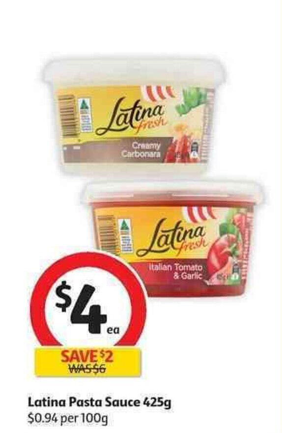 Latina pasta sauce 425g offer at Coles