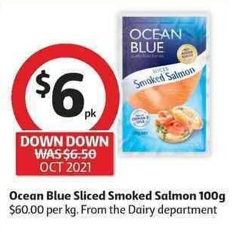 Coles Ocean blue sliced smoked salmon 100g offer