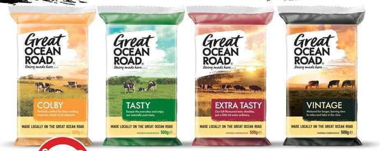 Great ocean road cheese block 500g offer at Coles
