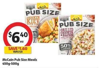 Coles Mccain pub size meals 450g-500g offer