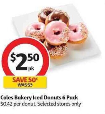 Coles Coles bakery iced donuts 6 pack offer